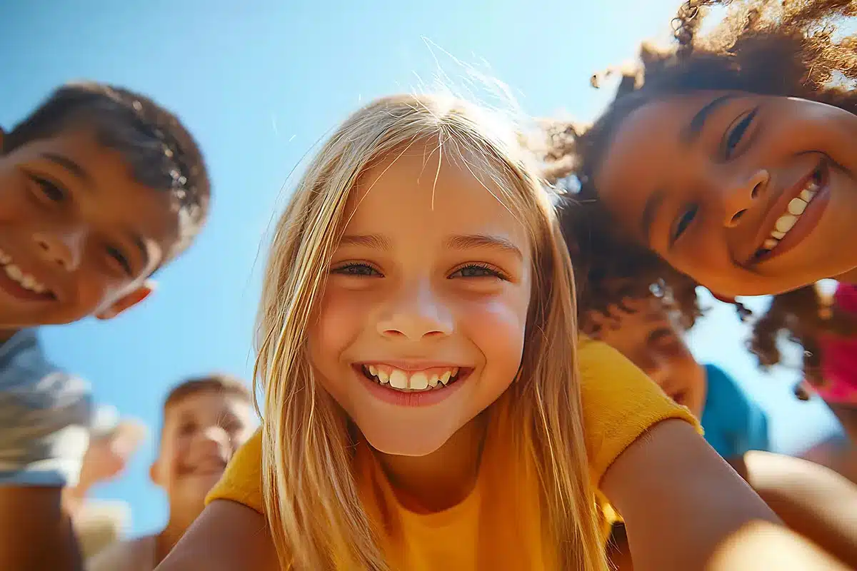 Group of happy children.