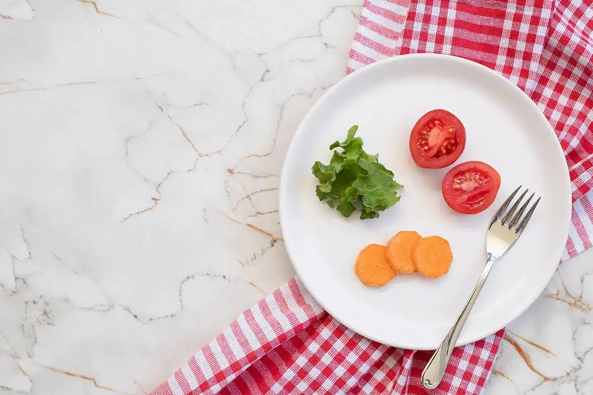 Small plate of vegetables