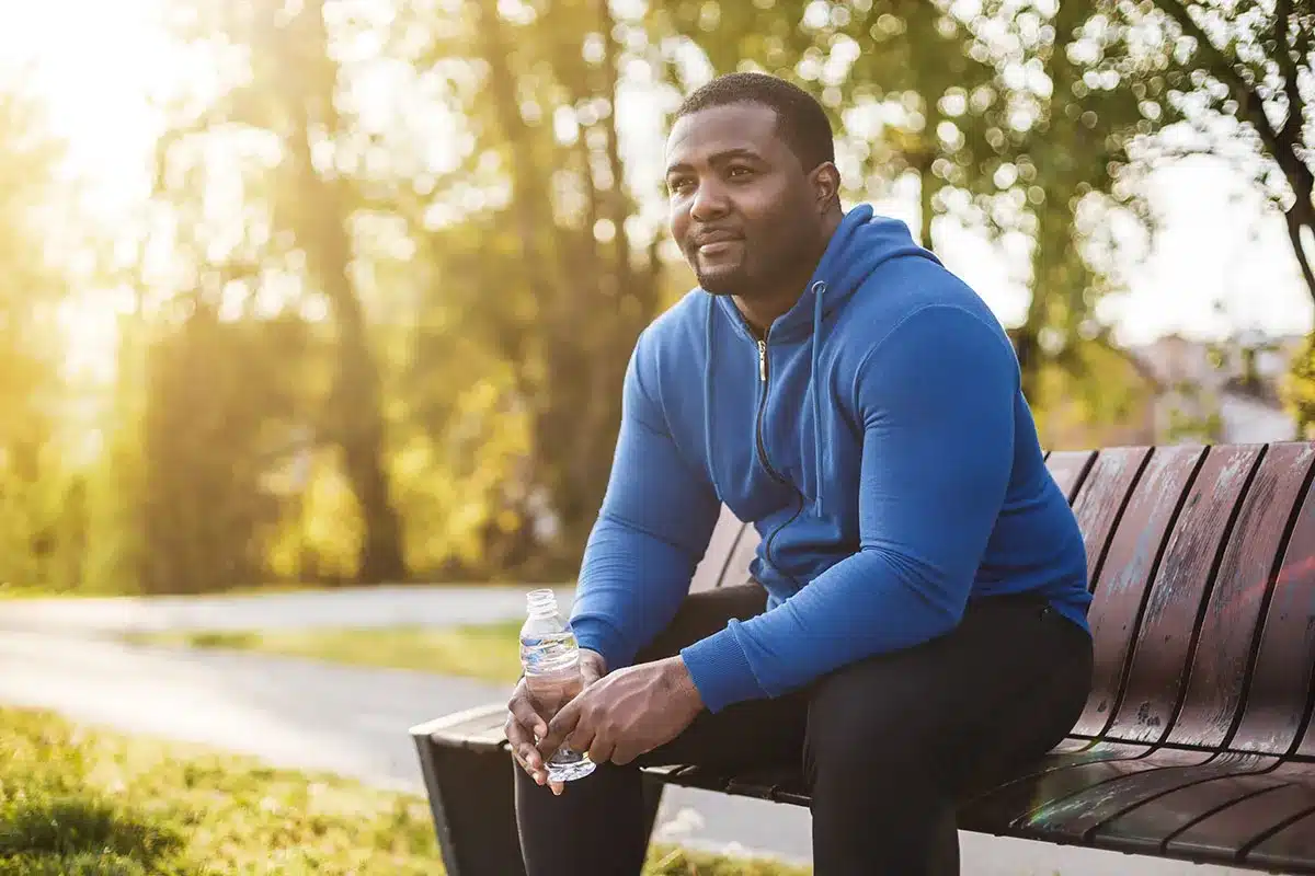 Man resting in park.