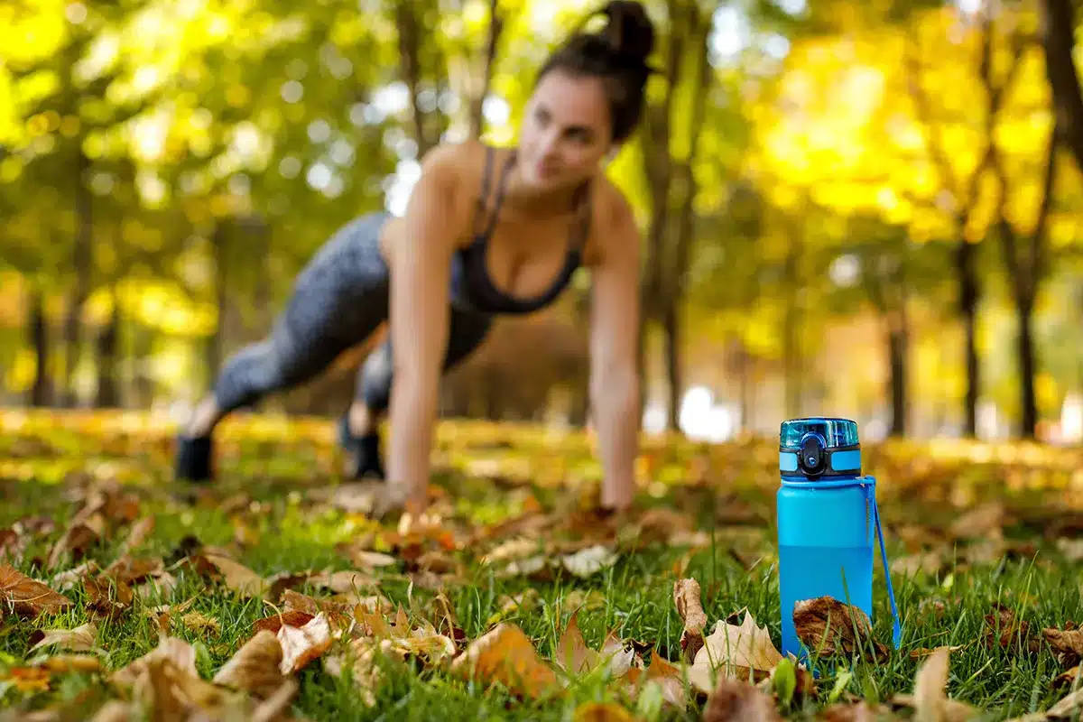 Woman doing a plank exercise.
