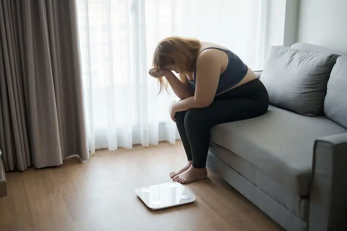 Woman feeling discouraged.