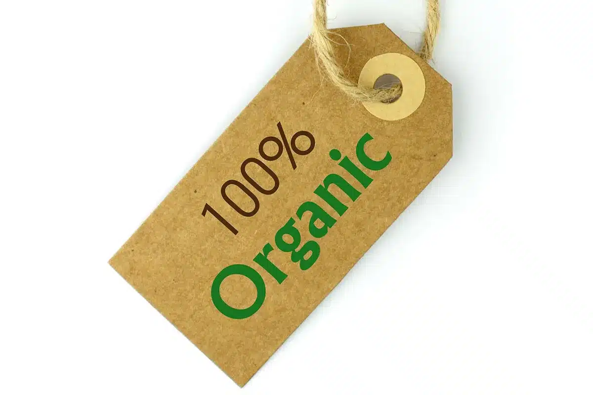 100% Organic product tag.