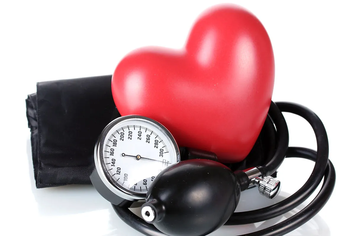 Blood pressure cuff and heart.