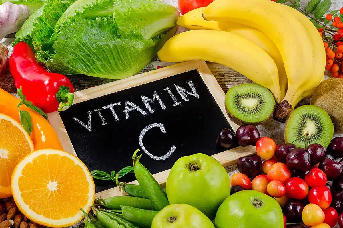 Vitamin C rich fruits and vegetables.