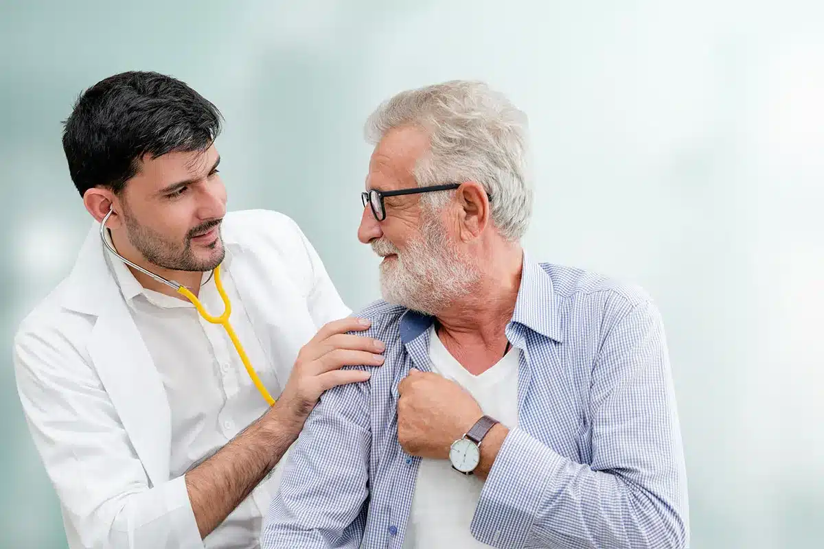 Doctor and senior patient consultation.