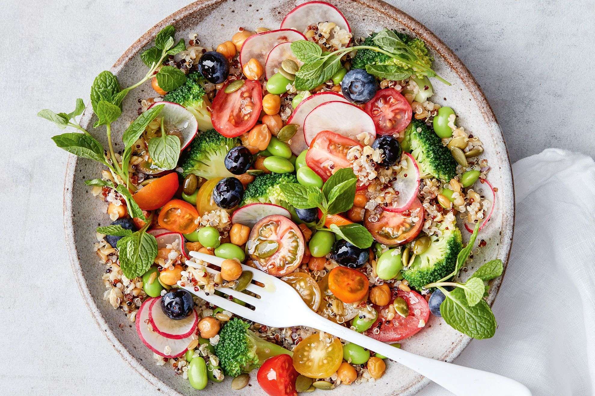 Healthy Salad with Fork in the Side